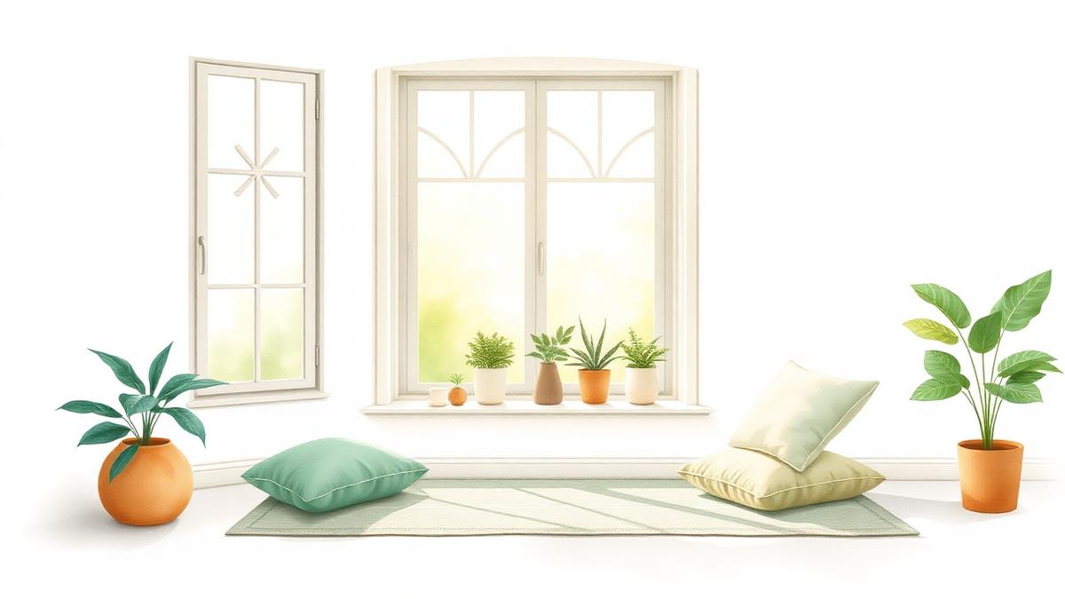 Peaceful person sitting by window reflecting on anxiety