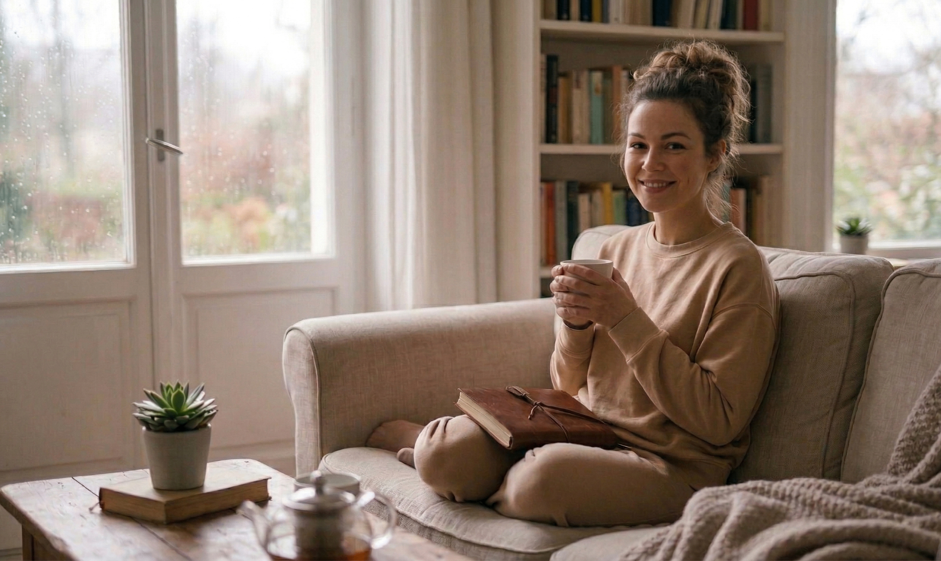 Person enjoying a peaceful moment
